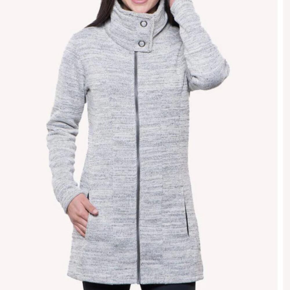 KUHL‎ Alaska Long Sweater Jacket Heather Gray Cozy Gorpcore Utility Casual Small
